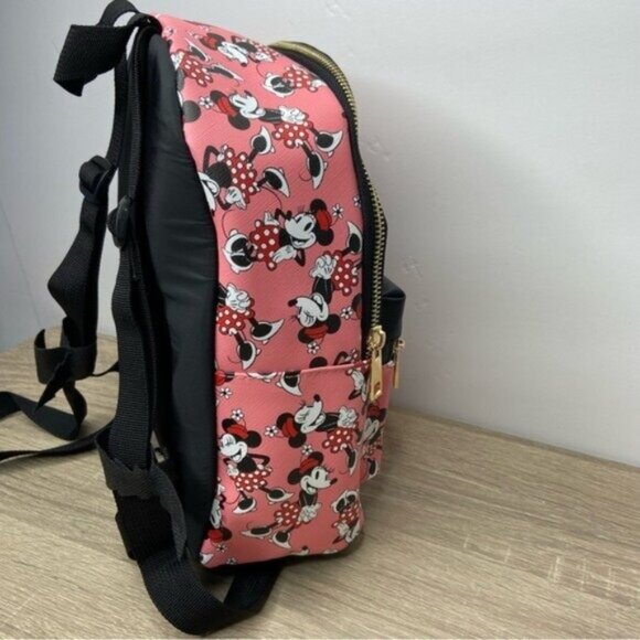 Disney Minnie Mouse All Over Print Pink Small Backpack NWOT main image 4